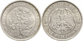 Gedenkausgaben
 5 Reichsmark 1927 A Eichbaum Jaeger 331 Kl. Randfehler, prägefrisch-Stempelglanz