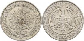 Gedenkausgaben
 5 Reichsmark 1929 D Eichbaum Jaeger 331 Vorzüglich/vorzüglich-prägefrisch