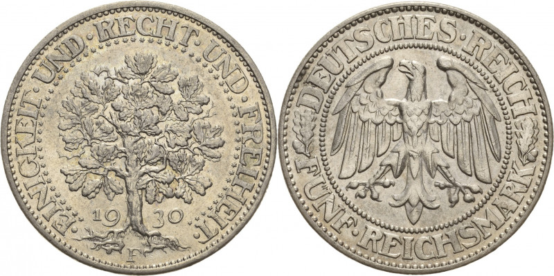 Gedenkausgaben
 5 Reichsmark 1930 F Eichbaum Jaeger 331 Selten. Kl. Kratzer, fa...