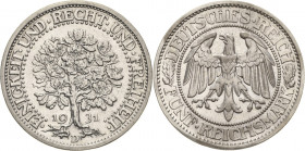 Gedenkausgaben
 5 Reichsmark 1931 D Eichbaum Jaeger 331 Vorzüglich-Stempelglanz