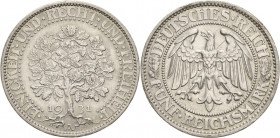 Gedenkausgaben
 5 Reichsmark 1931 A Eichbaum Jaeger 331 Rv. Kratzer, prägefrisch/fast vorzüglich