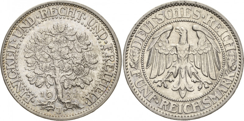 Gedenkausgaben
 5 Reichsmark 1931 J Eichbaum Jaeger 331 Sehr schön-vorzüglich