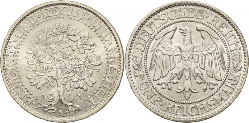 Gedenkausgaben
 5 Reichsmark 1932 A Eichbaum Jaeger 331 Vorzüglich-Stempelglanz...