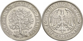 Gedenkausgaben
 5 Reichsmark 1932 J Eichbaum Jaeger 331 Kl. Randfehler, vorzüglich/fast vorzüglich