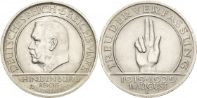 Gedenkausgaben
 5 Reichsmark 1929 E Verfassung Jaeger 341 Vorzüglich