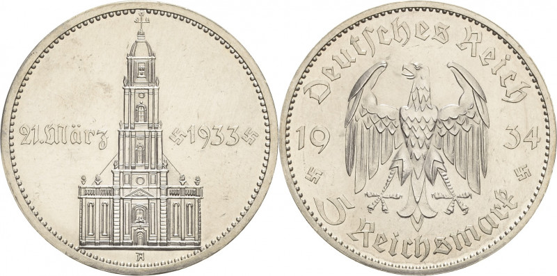 Gedenkausgaben
 5 Reichsmark 1934 A Garnisonkirche mit Datum Jaeger 356 Selten....