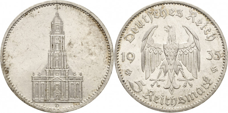 Gedenkausgaben
 5 Reichsmark 1935 D Garnisonkirche ohne Datum Jaeger 357 Kl. Kr...