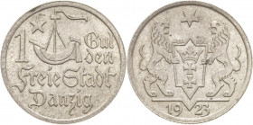 Ausgaben des Freistaates
 1 Gulden 1923. Jaeger D 7 Vorzüglich-Stempelglanz
