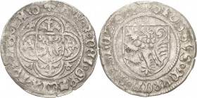 Sachsen - Die Markgrafschaft Meissen
Friedrich IV. mit Wilhelm II. und Friedrich 1412-1425 Schildgroschen o.J. (1412/1425), 5-blättrige Rose/Stachelr...