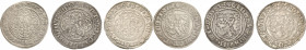 Sachsen - Die Markgrafschaft Meissen
Friedrich IV. mit Wilhelm II. und Friedrich 1412-1425 Schildgroschen o.J. (1412/1425), 5-blättrige Rose-Freiberg...