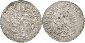 Sachsen - Das Kurfürstentum
Kurfürst Friedrich II. mit Herzog Wilhelm (III.) 1440-1464 Schildgroschen o.J. (1440/1442), 5-blättrige Rose/Stachelrose-...