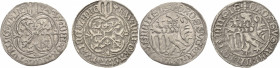 Sachsen - Das Kurfürstentum
Kurfürst Friedrich II. mit Herzog Wilhelm (III.) 1440-1464 Pfahlschildgroschen o.J (1451/1456), Mohnkapsel-Freiberg Mehne...