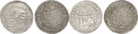 Sachsen - Das Kurfürstentum
Kurfürst Friedrich II. mit seiner Gemahlin Margaretha 1456-1464 Schwertgroschen o.J. (1457/1464), Doppelkreuz-Colditz Mit...