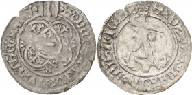 Sachsen - Das Kurfürstentum
Herzog Wilhelm III. von Thüringen Judenkopfgroschen o.J. (1445/1451), 2 Kugeln (um Pfahlschild)-Sangerhausen Mit offenem ...