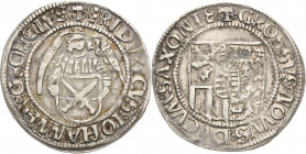 Sachsen-Kurlinie ab 1486 bis 1547 (Ernestiner)
Friedrich III., Johann und Georg 1507-1525 Engelgroschen (Schreckenberger) o.J. beiderseits T-Buchholz...