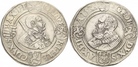 Sachsen-Kurlinie ab 1486 bis 1547 (Ernestiner)
Johann Friedrich und Georg 1534-1539 Guldengroschen 1539, Morgenstern-Annaberg Keilitz 128 Schnee 72 D...