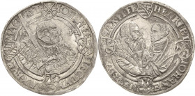 Sachsen-Kurlinie ab 1486 bis 1547 (Ernestiner)
Johann Friedrich, Heinrich und Johann Ernst 1539-1540 Guldengroschen 1540, T-Buchholz Keilitz 172 Schn...