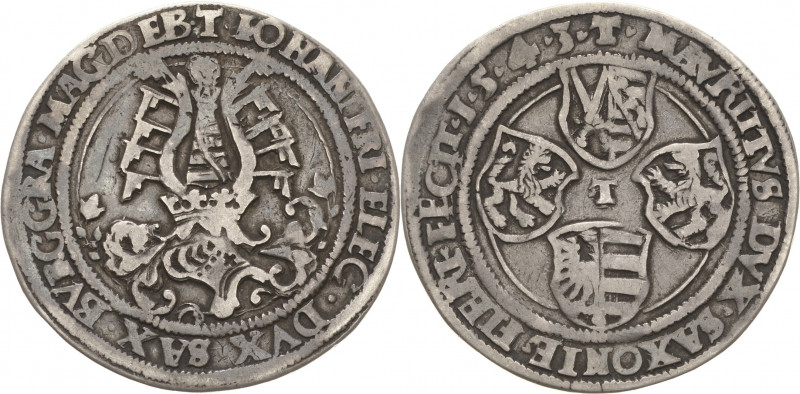 Sachsen-Kurlinie ab 1486 bis 1547 (Ernestiner)
Johann Friedrich und Moritz 1541...