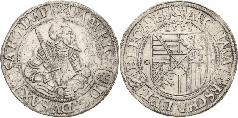 Sachsen-Kurlinie ab 1547 (Albertiner)
Moritz 1547-1553 Taler 1553, Eichel-Annab...