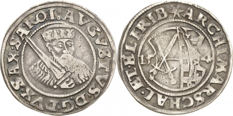 Sachsen-Kurlinie ab 1547 (Albertiner)
August 1553-1586 1/4 Taler 1554, Stern-Fr...