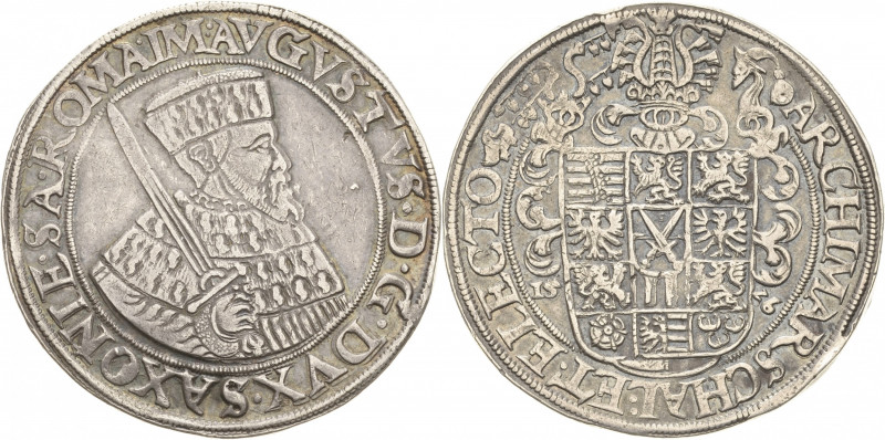 Sachsen-Kurlinie ab 1547 (Albertiner)
August 1553-1586 Taler 1556, Holzschuh-An...