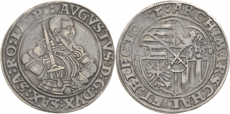 Sachsen-Kurlinie ab 1547 (Albertiner)
August 1553-1586 1/2 Taler 1558, T-Schnee...