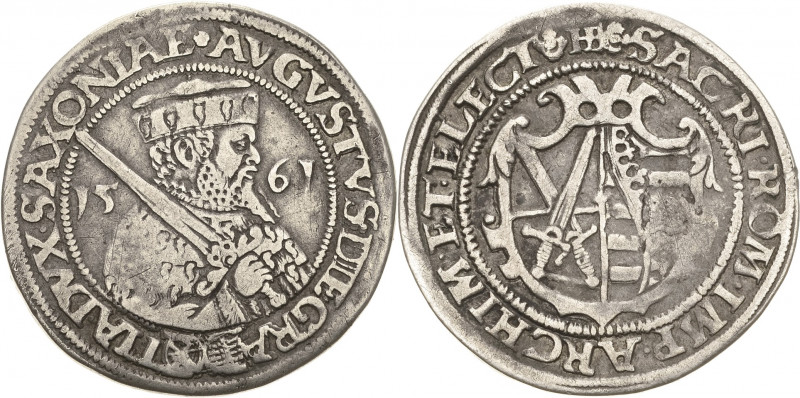 Sachsen-Kurlinie ab 1547 (Albertiner)
August 1553-1586 1/4 Taler 1561, HB-Dresd...