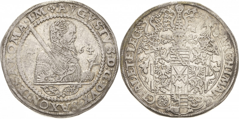 Sachsen-Kurlinie ab 1547 (Albertiner)
August 1553-1586 Taler 1564, HB-Dresden K...