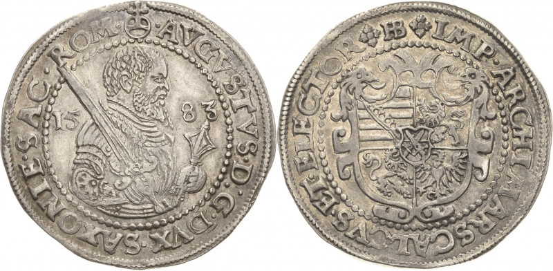 Sachsen-Kurlinie ab 1547 (Albertiner)
August 1553-1586 1/2 Taler 1583, HB-Dresd...