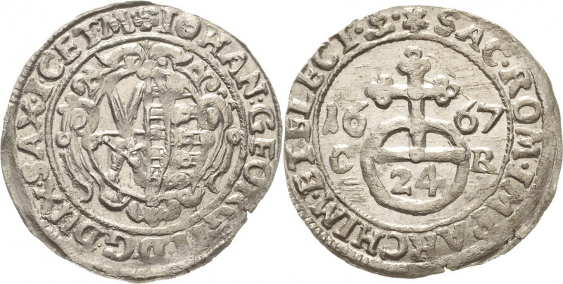 Sachsen-Kurlinie ab 1547 (Albertiner)
Johann Georg II. 1656-1680 1/24 Taler (Gr...