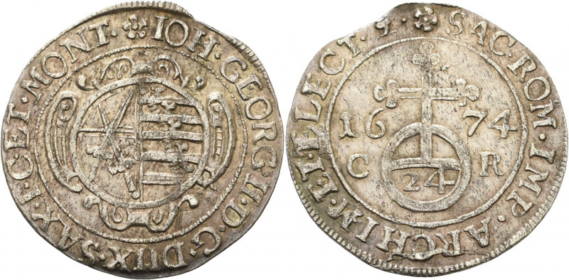 Sachsen-Kurlinie ab 1547 (Albertiner)
Johann Georg II. 1656-1680 1/24 Taler (Gr...