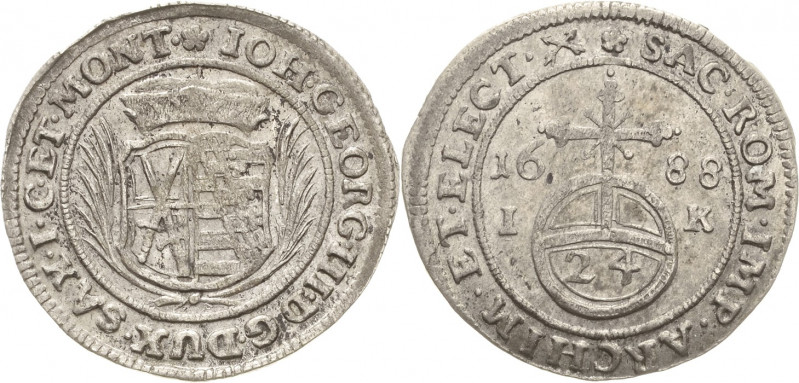 Sachsen-Kurlinie ab 1547 (Albertiner)
Johann Georg III. 1680-1691 1/24 Taler (G...