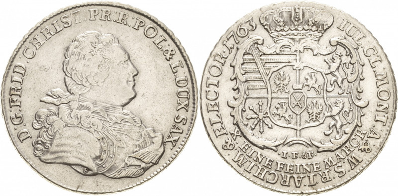 Sachsen-Kurlinie ab 1547 (Albertiner)
Friedrich Christian 1763 Taler 1763, IFôF...