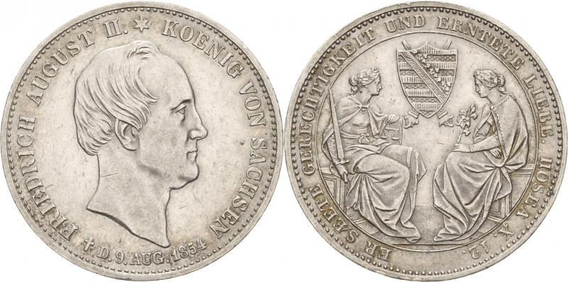 Sachsen-Kurlinie ab 1547 (Albertiner)
Friedrich August II. 1836-1854 Taler 1854...