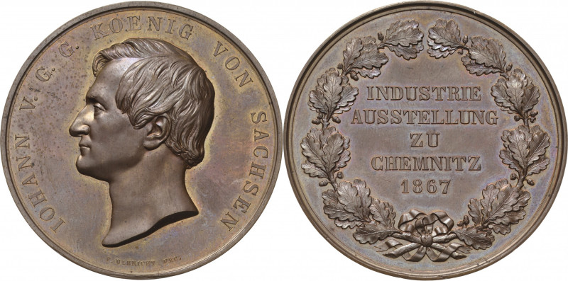 Sachsen-Kurlinie ab 1547 (Albertiner)
Johann 1854-1873 Bronzemedaille 1867 (F. ...