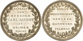 Sachsen-Weimar-Eisenach
Carl August 1775-1828 Silbermedaille 1801 (1803) (D. F. Loos) Weimarer Prämienmedaille, sog. Jahrhundertmedaille. 5 Zeilen Sc...