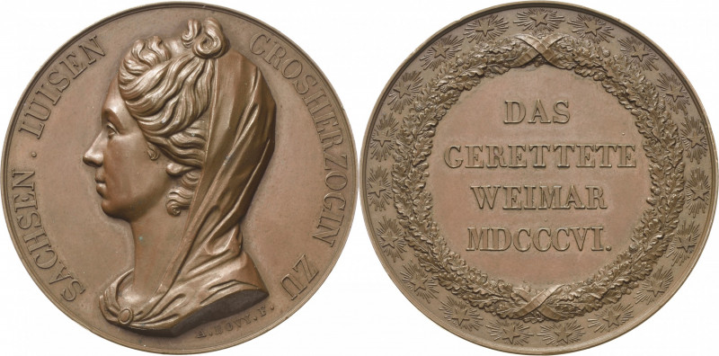 Sachsen-Weimar-Eisenach
Carl August 1775-1828 Bronzemedaille 1806 (A. Bovy) "Da...