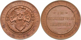 Sachsen-Altenburg
Ernst I. 1853-1908 Bronzemedaille 1886 (Haseroth) Prämie für Verdienste um die Landesausstellung. Drei Wappen im Lorbeerkranz / 3 Z...