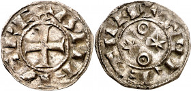 Alfonso VI (1073-1109). Toledo. Dinero. (M.M. A6:6.1) (AB. 8.2). 0,63 g. MBC+.