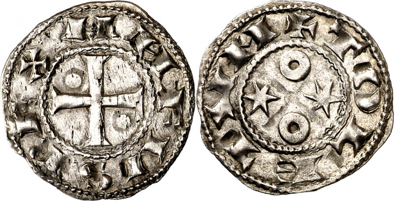 Alfonso VI (1073-1109). Toledo. Dinero. (M.M. A6:6.4, mismo ejemplar) (Imperatri...