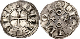 Alfonso VI (1073-1109). Toledo. Dinero. (Imperatrix A6:6.23, mismo ejemplar) (AB. falta). Atractiva. Rarísima. 0,74 g. EBC-.
