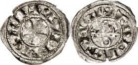 Alfonso VI (1073-1109). Toledo. Meaja. (Imperatrix A6:7.10 (50), mismo ejemplar) (AB. falta). Mínimo defecto de cospel. Atractiva. Muy rara. 0,20 g. M...