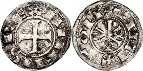 Alfonso VI (1073-1109). Toledo. Meaja. (Imperatrix A6:9.1 (50), mismo ejemplar) (AB. 6.1). Leve oxidación limpiada. Rarísima, sólo se conoce otro ejem...