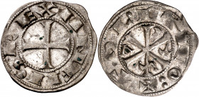 Alfonso VI (1073-1109). Toledo. Dinero. (M.M. A6:10.6) (Imperatrix A6:10.6, mismo ejemplar) (AB. 5). Atractiva. Vellón rico. 1,07 g. EBC-.
