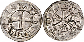 Alfonso VI (1073-1109). Toledo. Meaja. (M.M. A6:11.2) (Imperatrix A6:11.2, mismo ejemplar) (AB. 6). Leves golpecitos. Atractiva. Muy escasa. 0,54 g. M...