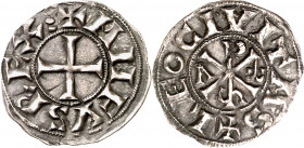 Alfonso VI (1073-1109). León. Dinero. (M.M. A6:12.1) (AB. 3). Leves golpecitos. Buen ejemplar. Escasa. 1,04 g. MBC+.