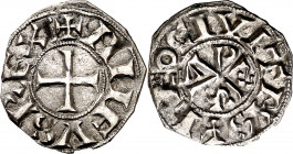 Alfonso VI (1073-1109). León. Dinero. (M.M. A6:12.1) (Imperatrix A6:12.1, mismo ejemplar) (AB. 3). Las S peculiares. Atractiva. Muy escasa así. 0,81 g...