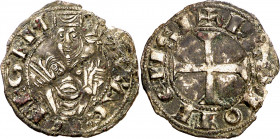 Urraca (1109-1126). Taller de la Corte (León) o Marca de la Reina. Dinero. (M.M. U1:9.1, mismo ejemplar) (Imperatrix U1:9.1, mismo ejemplar) (AB. falt...