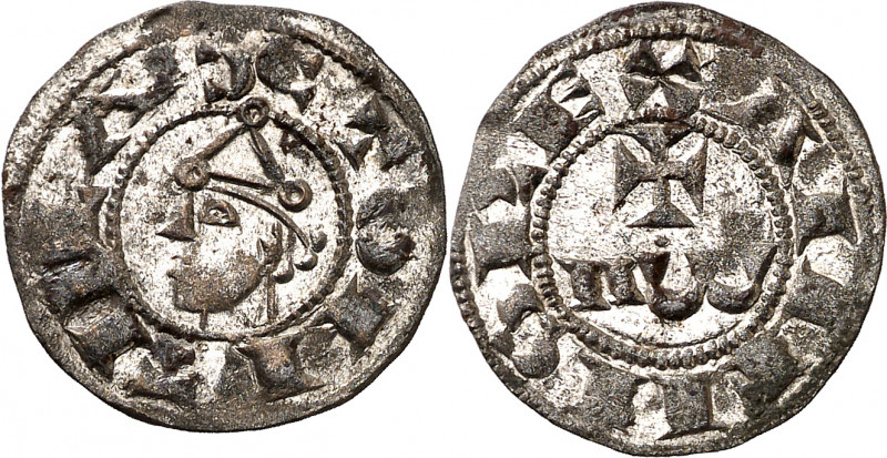 Alfonso VII (1126-1157). Toledo. Dinero. (Imperatrix A7:2.2, mismo ejemplar) (AB...