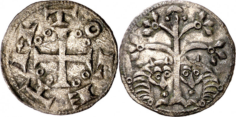 Alfonso VII (1126-1157). Toledo. Dinero. (M.M. A7:14.2, mismo ejemplar) (Imperat...